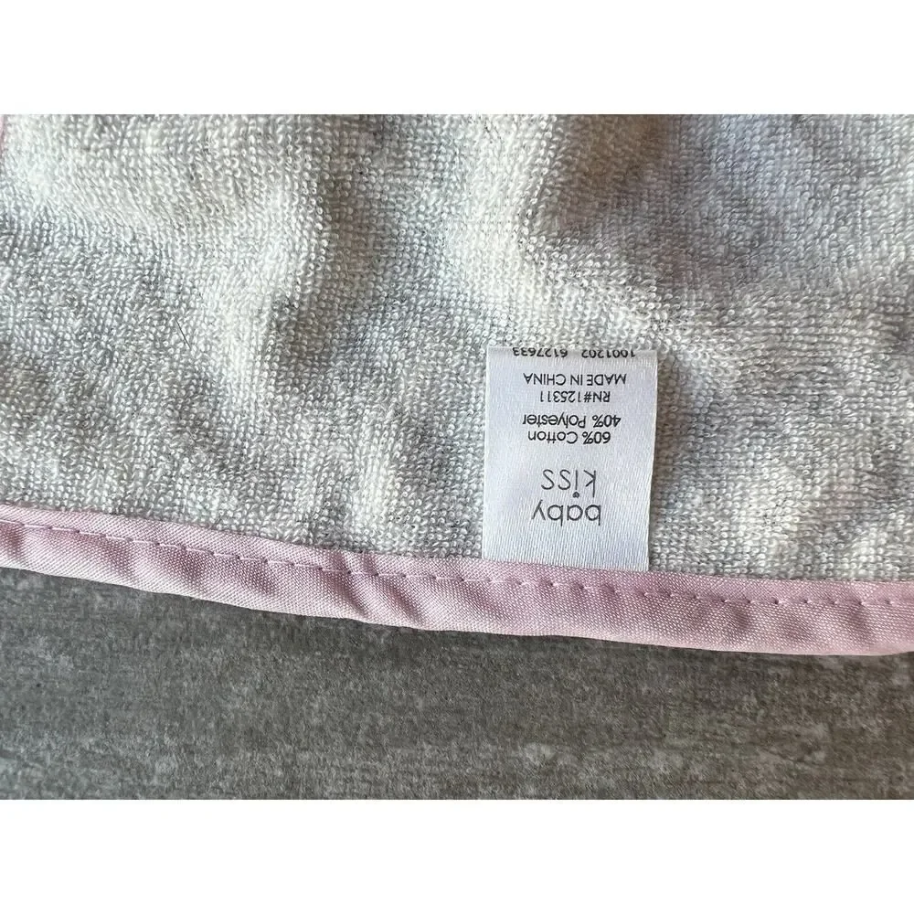 BABY KISS Set Lot of 3 French Terry Cotton Bibs Boho Girl Pink Glitter NEW